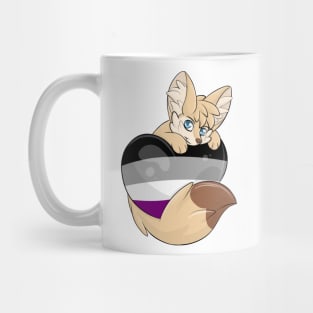 Asexual Flag-Heart Fennec Fox Mug